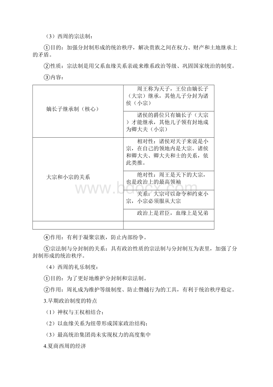 高考历史全套知识点复习第一讲 先秦时期 知识总结.docx_第3页