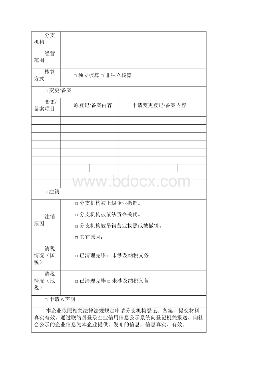 外商投资企业分支机构登记备案申请书.docx_第2页