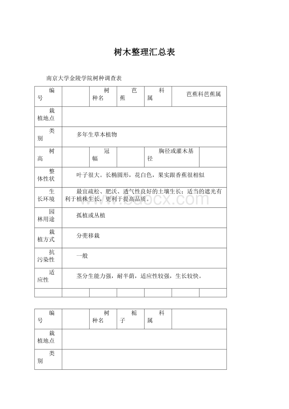 树木整理汇总表.docx