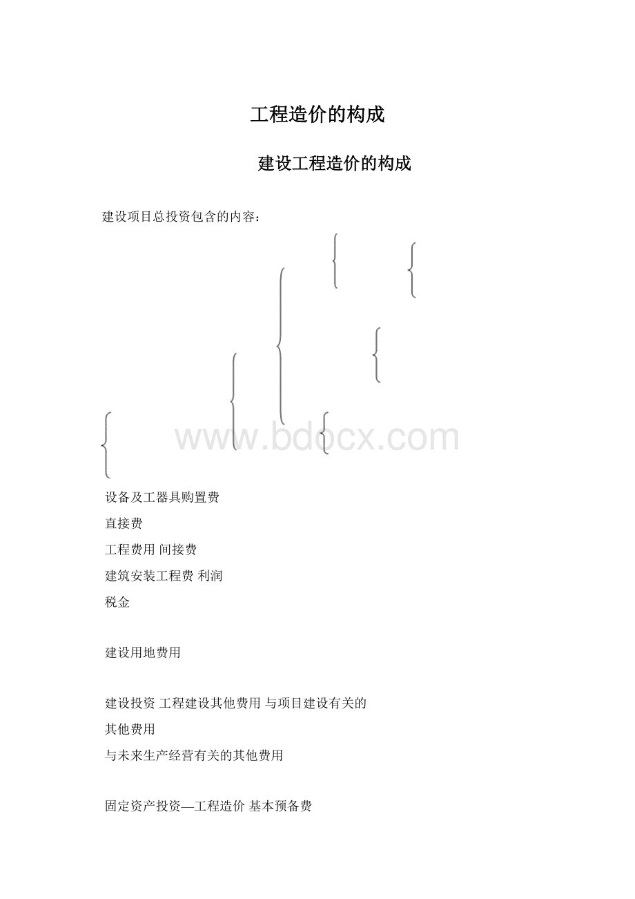 工程造价的构成Word文档格式.docx_第1页