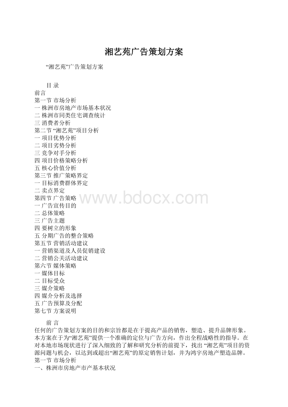 湘艺苑广告策划方案文档格式.docx_第1页