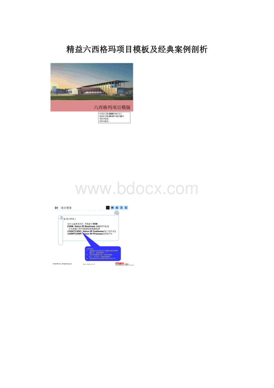 精益六西格玛项目模板及经典案例剖析.docx