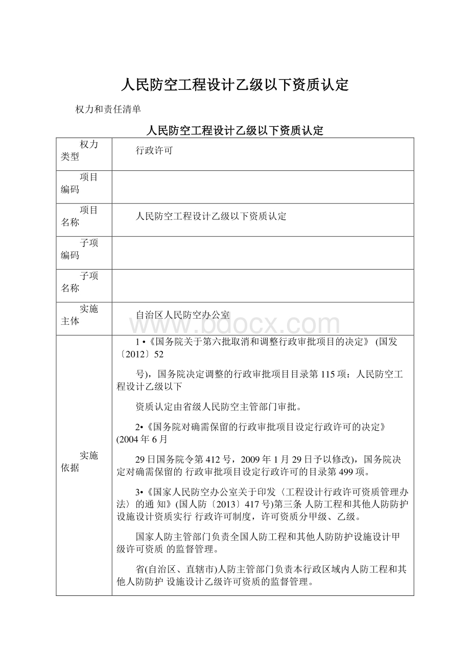 人民防空工程设计乙级以下资质认定.docx