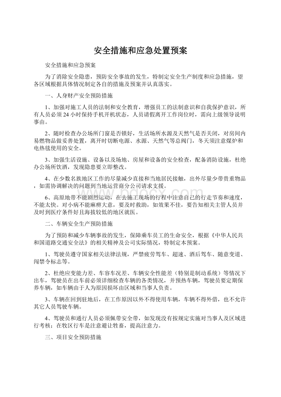 安全措施和应急处置预案.docx