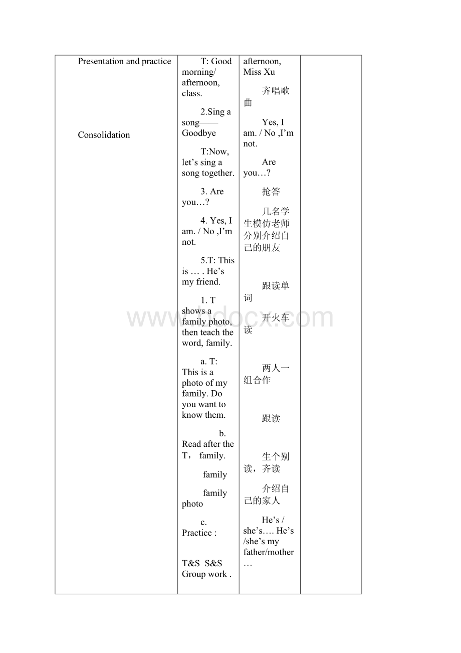 译林版小学英语Unit4Myfamily教案Word下载.docx_第3页