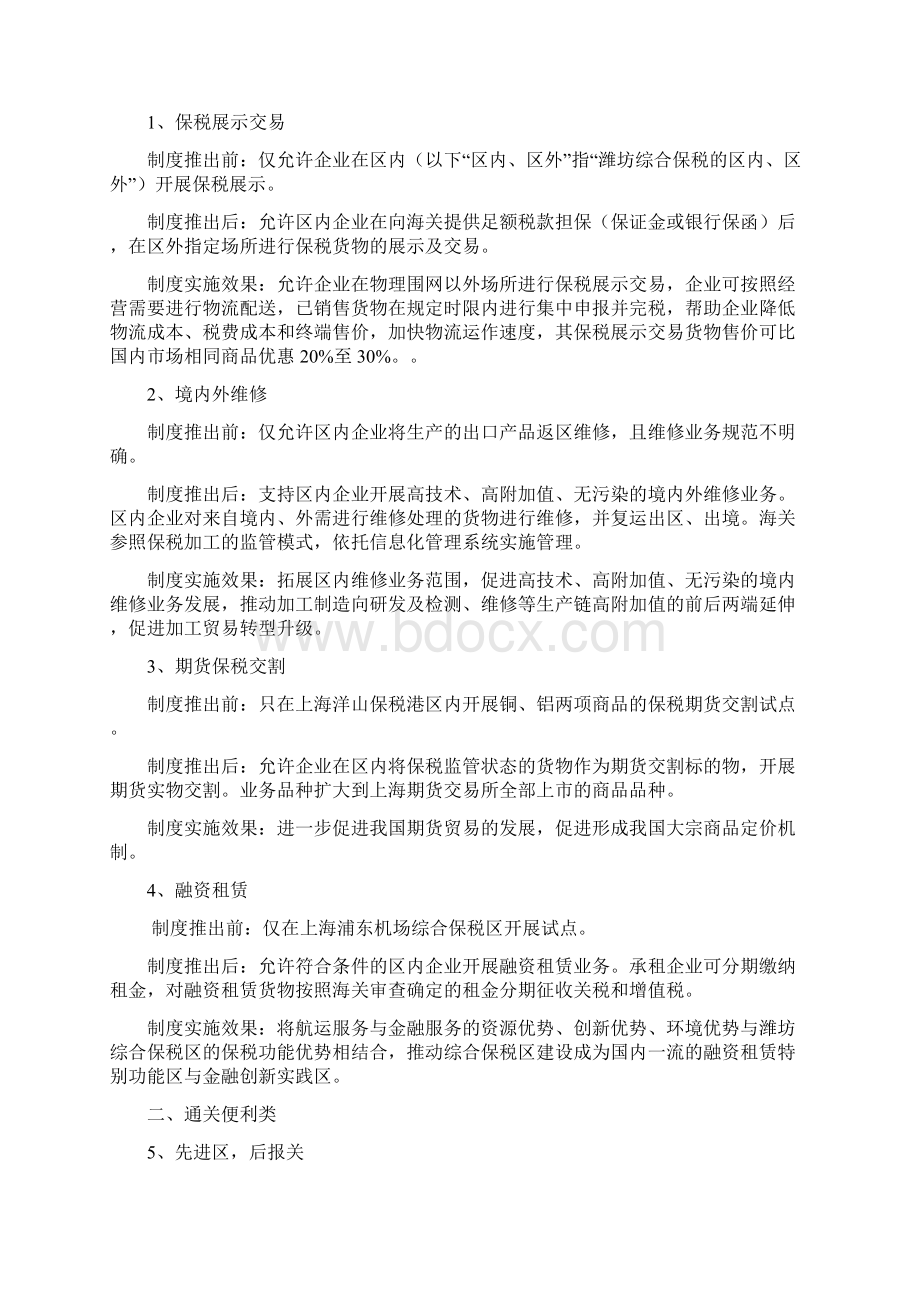 潍坊综合保税区全面接轨上海自贸区新政解读汇报Word文档格式.docx_第2页