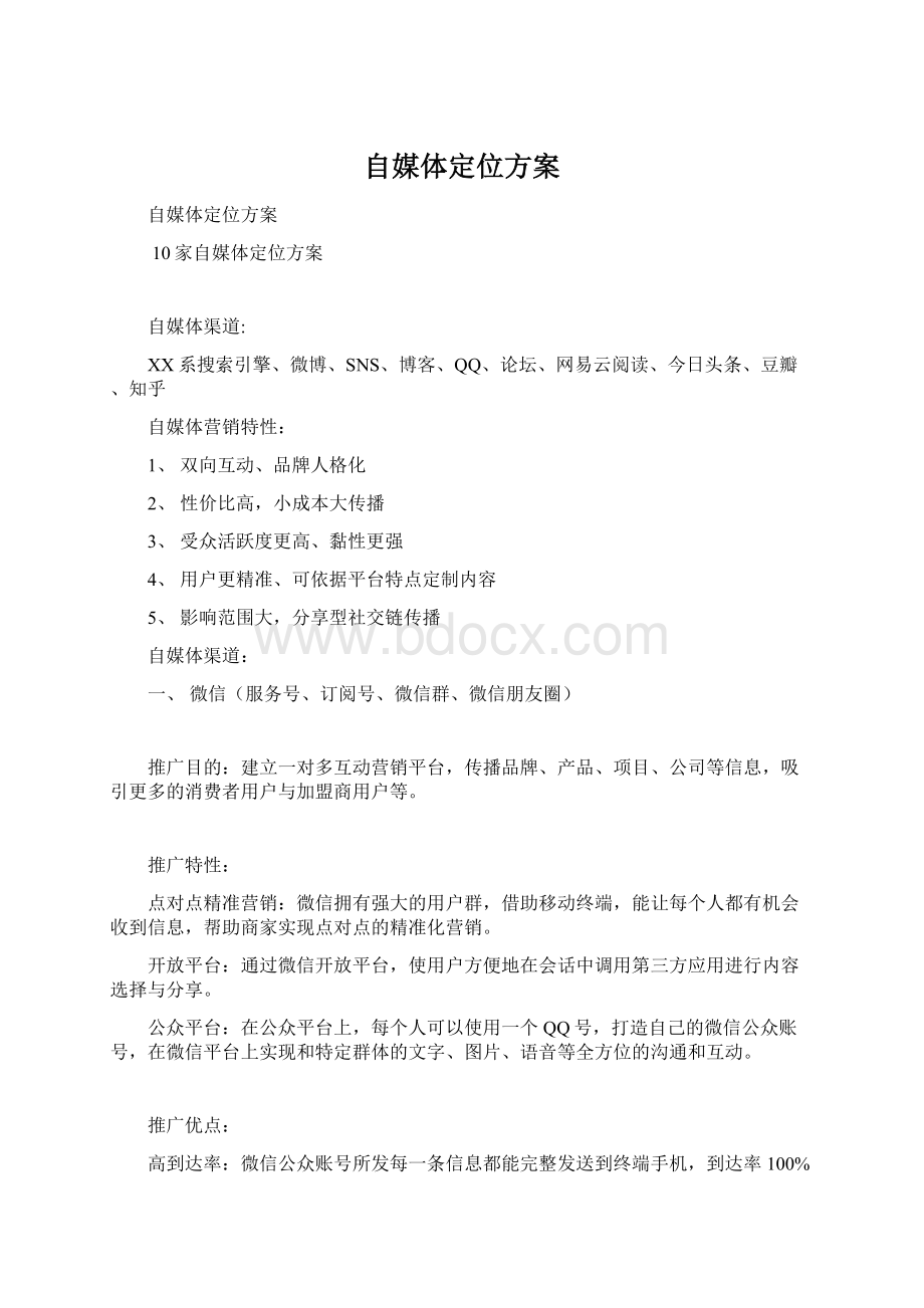 自媒体定位方案Word格式文档下载.docx