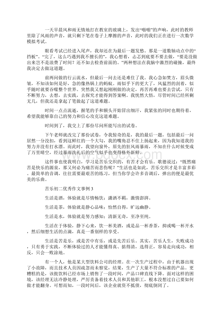 苦乐初二优秀作文事例.docx_第2页