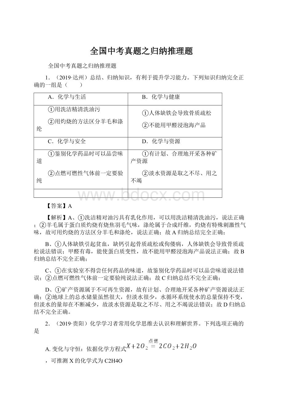 全国中考真题之归纳推理题.docx_第1页