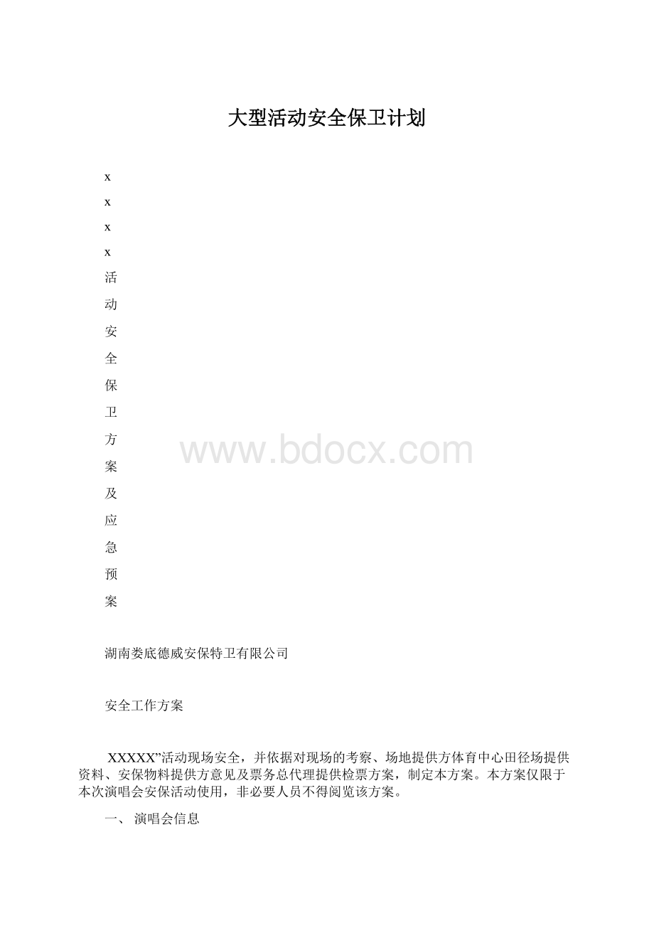 大型活动安全保卫计划文档格式.docx_第1页