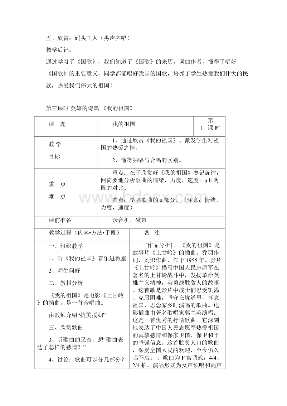 湘教版六年级音乐全册教案 上传Word格式文档下载.docx_第3页