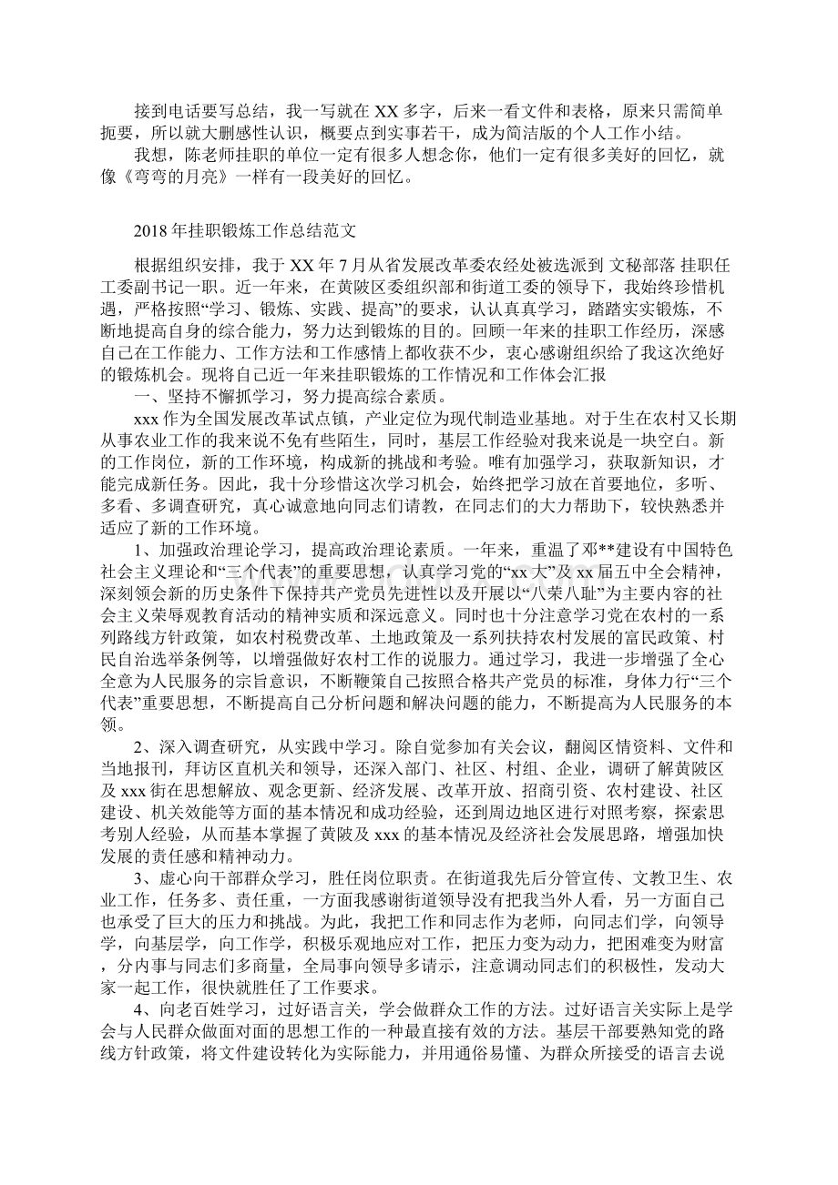 挂职学习实践总结范文与挂职锻炼工作总结范文合集Word文档下载推荐.docx_第2页