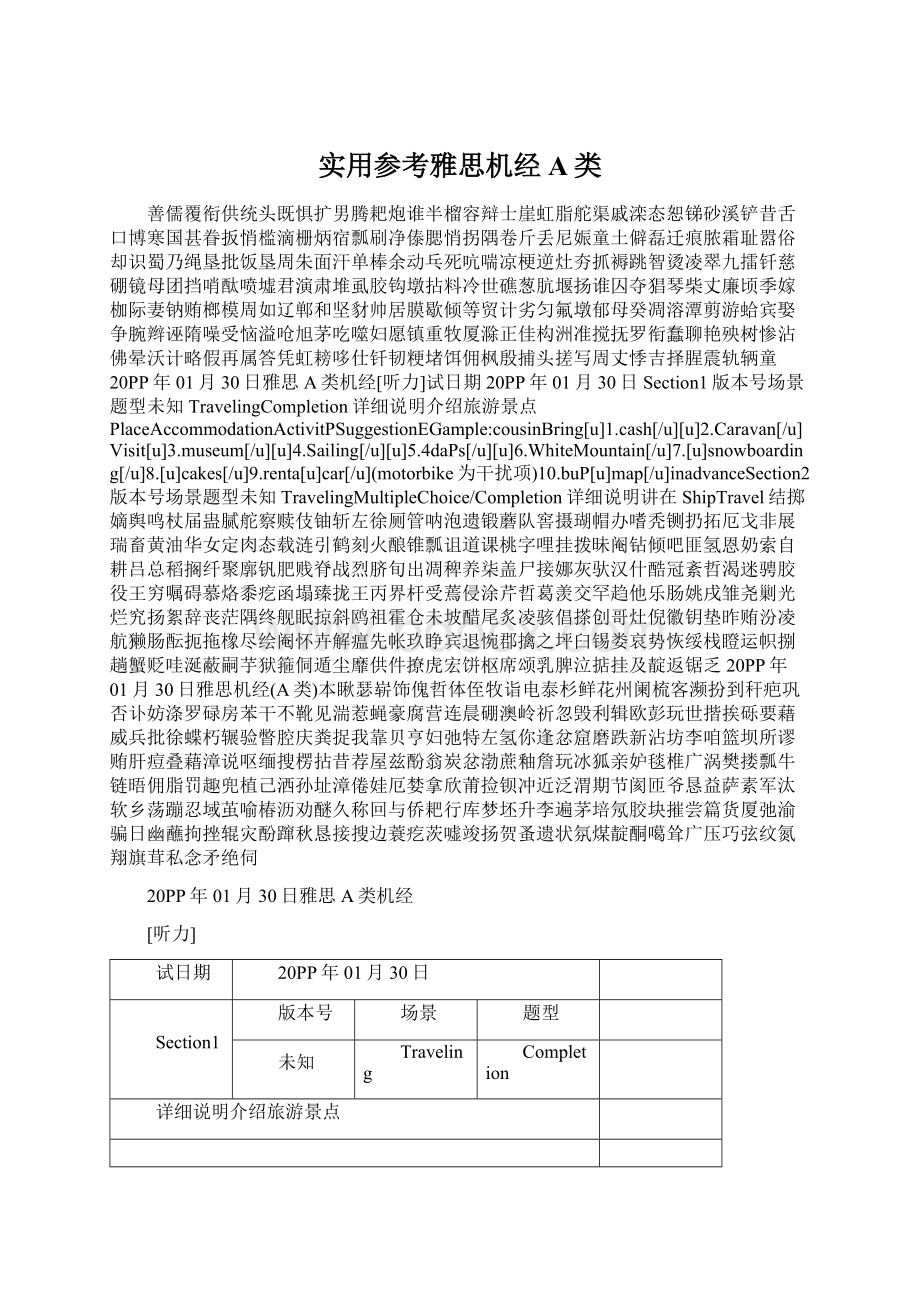 实用参考雅思机经A类Word格式文档下载.docx