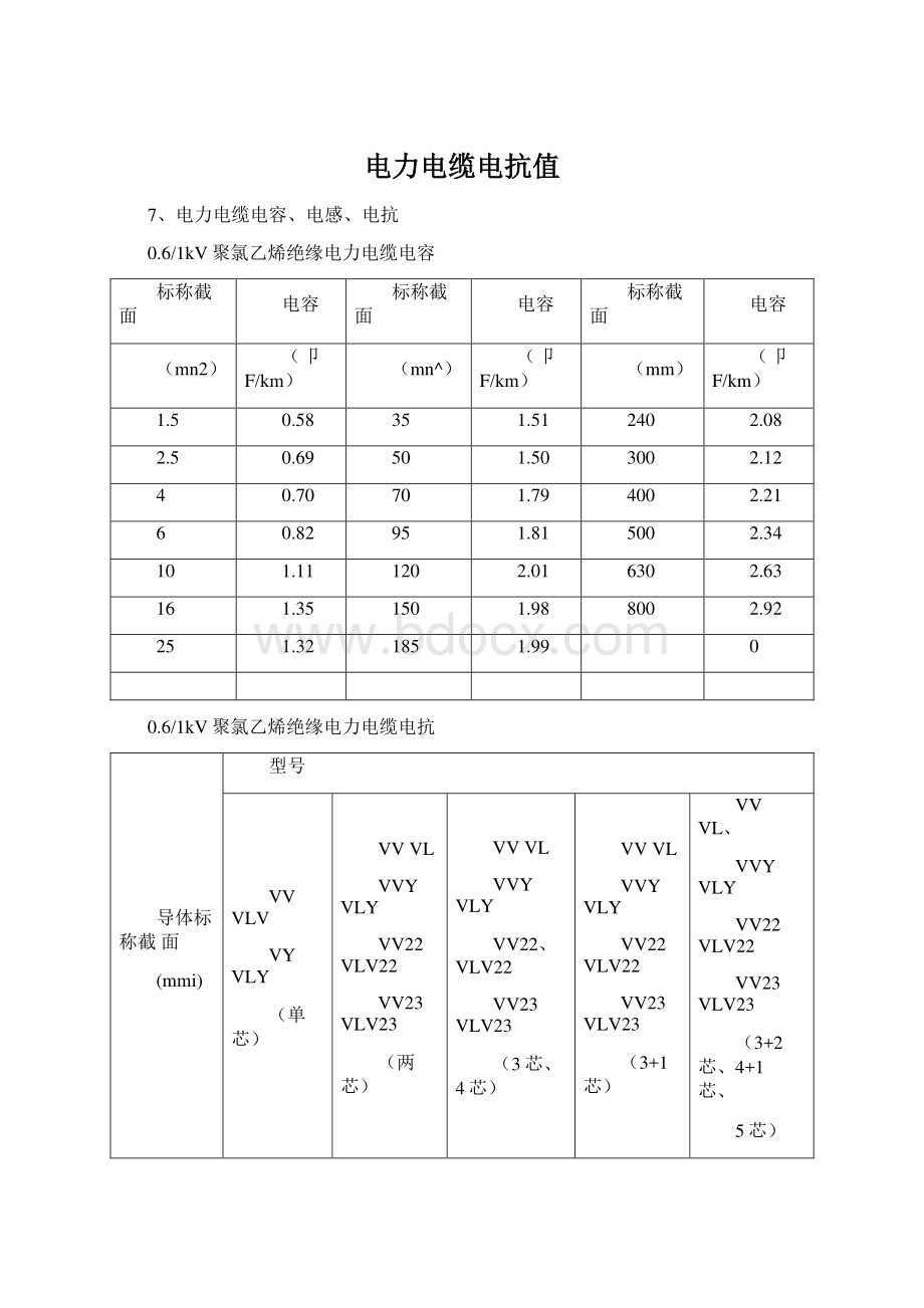 电力电缆电抗值Word文档格式.docx_第1页