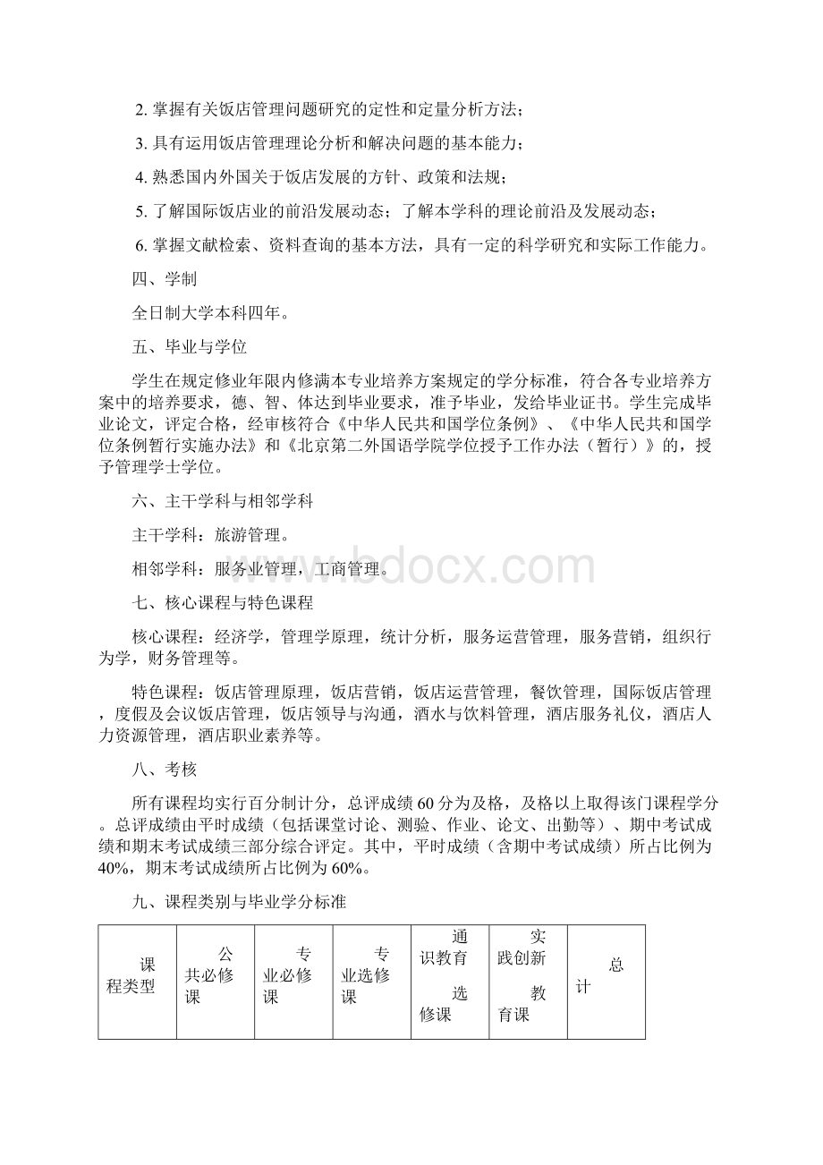 北京第二外国语学院版本科生培养方案Word格式文档下载.docx_第2页