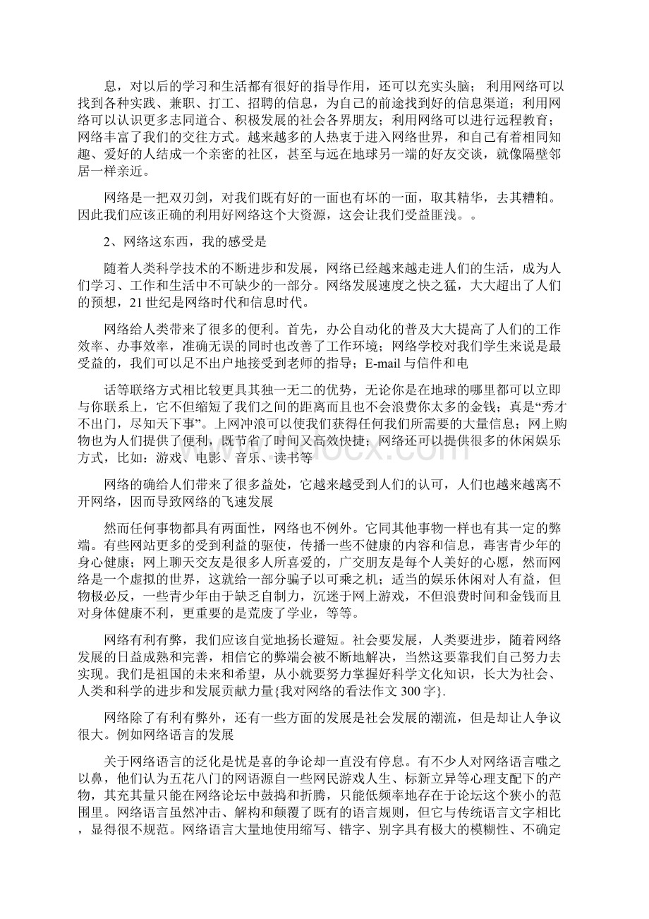 我对网络的看法作文300字.docx_第2页