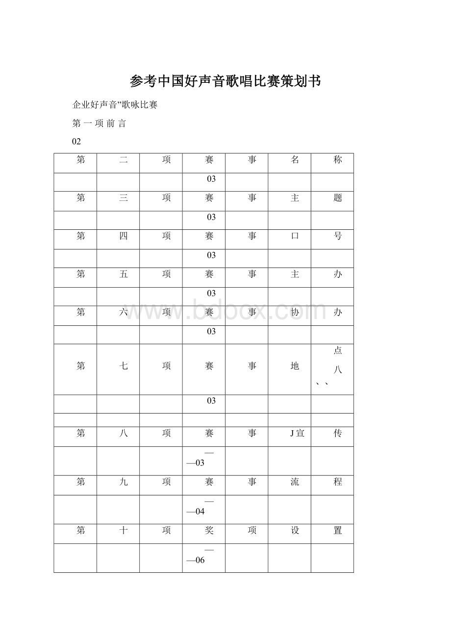 参考中国好声音歌唱比赛策划书.docx_第1页