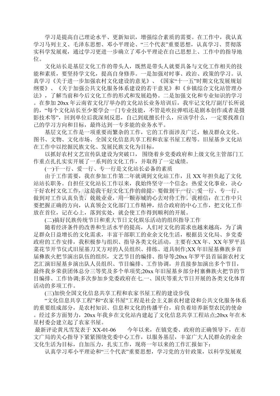 文化站长述职报告Word下载.docx_第3页