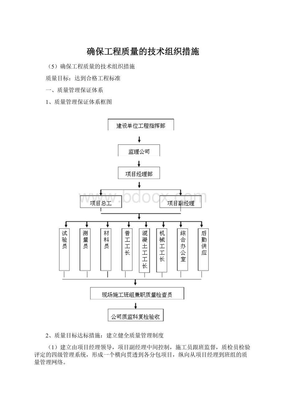 确保工程质量的技术组织措施.docx_第1页