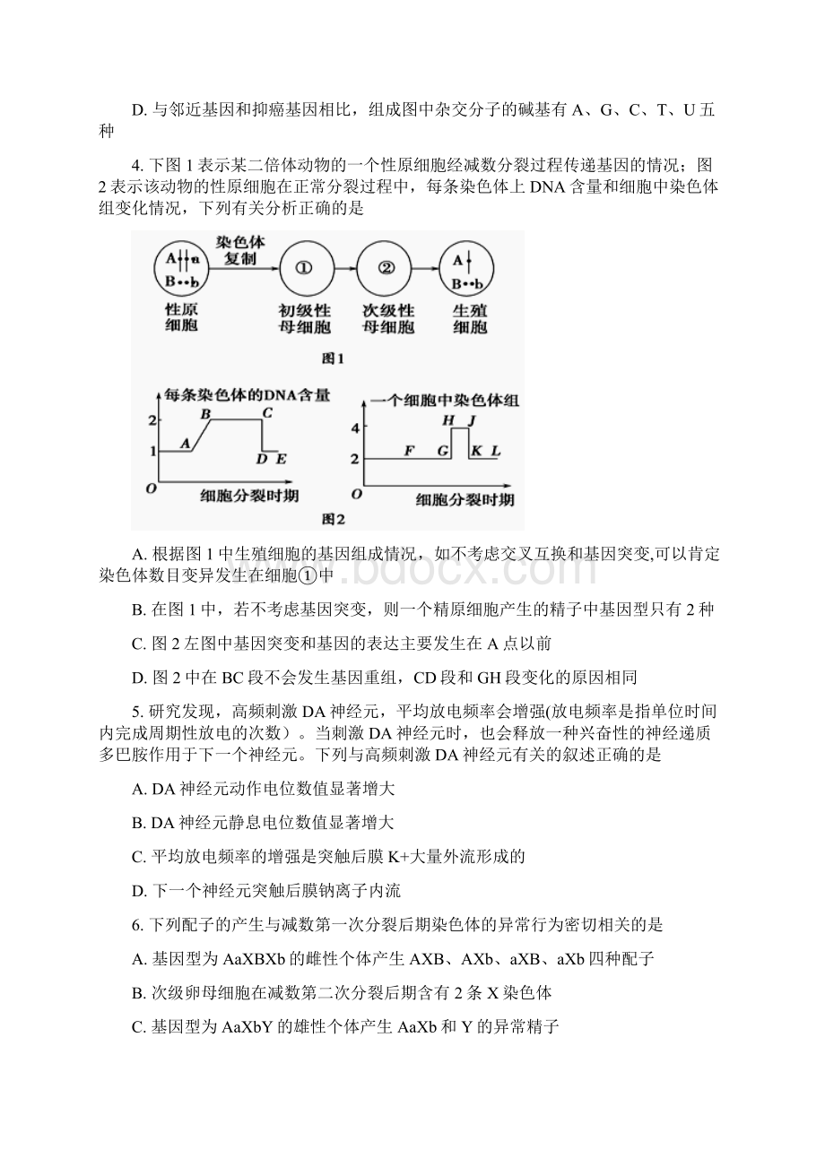 生物陕西省黄陵中学届高三重点班上学期期末考试试题Word文件下载.docx_第2页