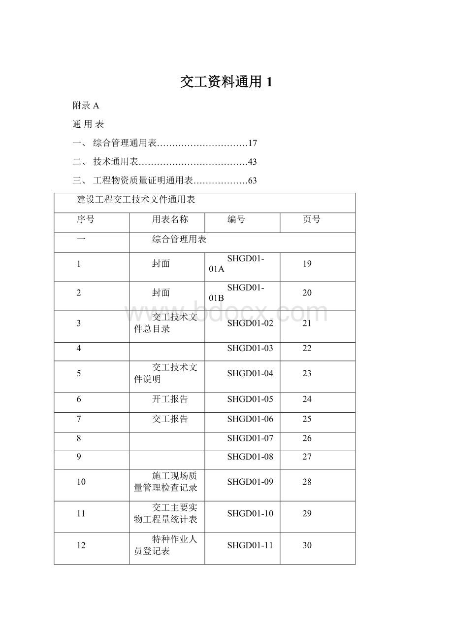 交工资料通用 1Word文档格式.docx