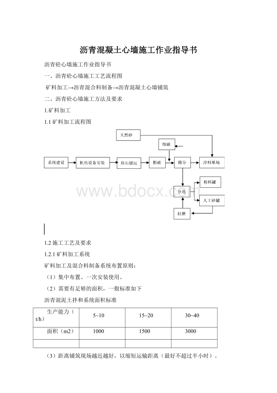 沥青混凝土心墙施工作业指导书.docx_第1页