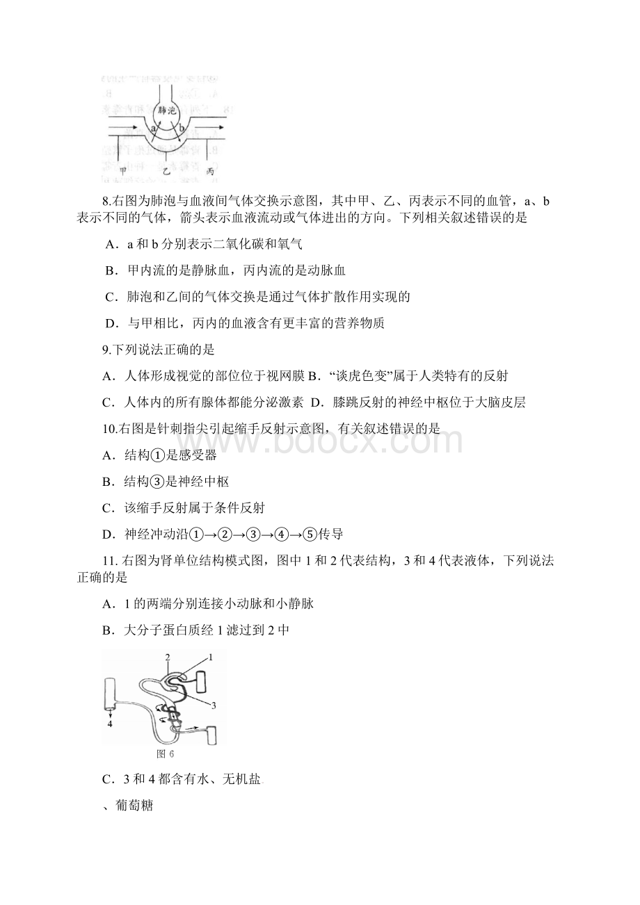 山东省滨州市初中生物学业水平考试样题.docx_第3页