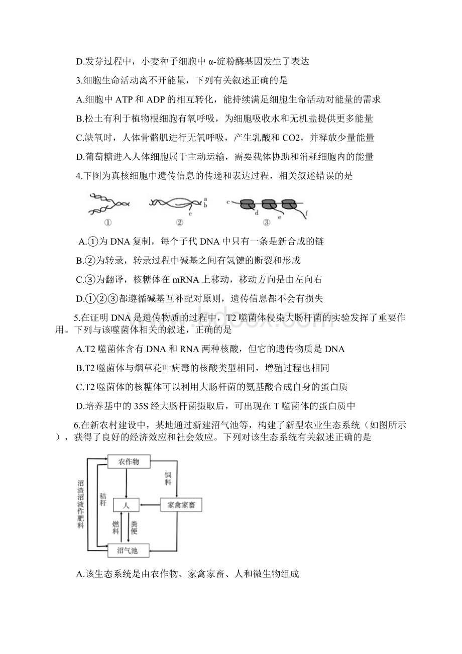 届安徽省芜湖市高三上学期期末质量监控理科综合试题文档格式.docx_第2页