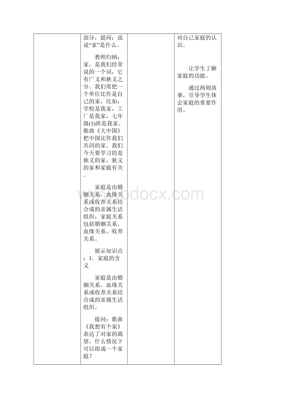 人教版道德与法治七年级上册教案71家的意味.docx_第3页