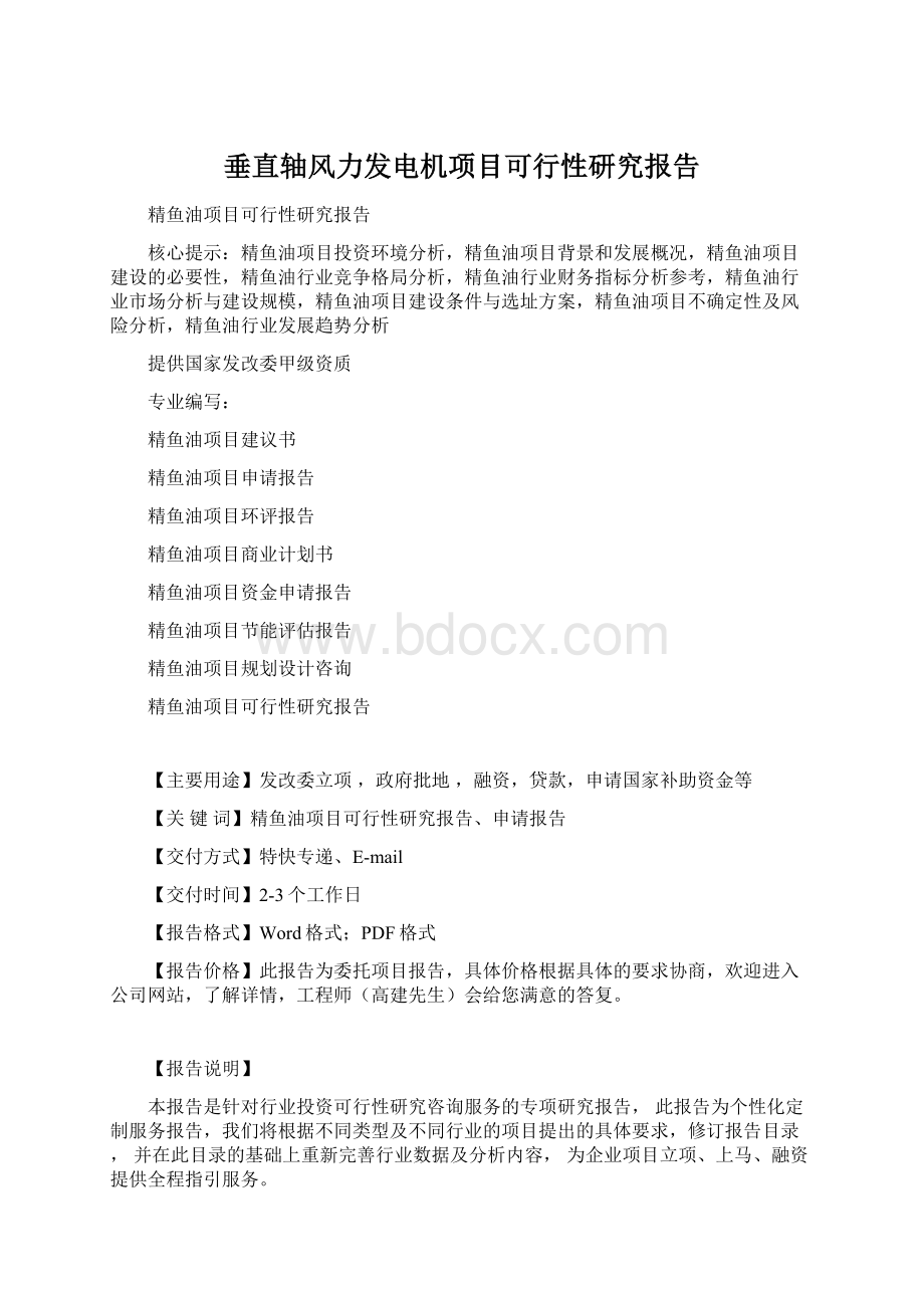 垂直轴风力发电机项目可行性研究报告.docx_第1页