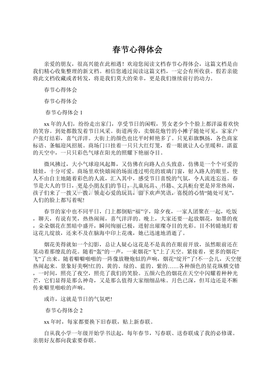 春节心得体会文档格式.docx