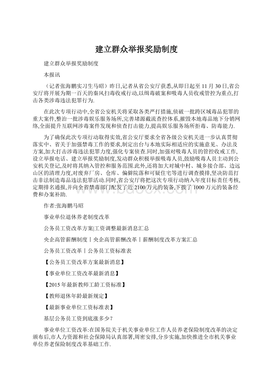 建立群众举报奖励制度Word下载.docx