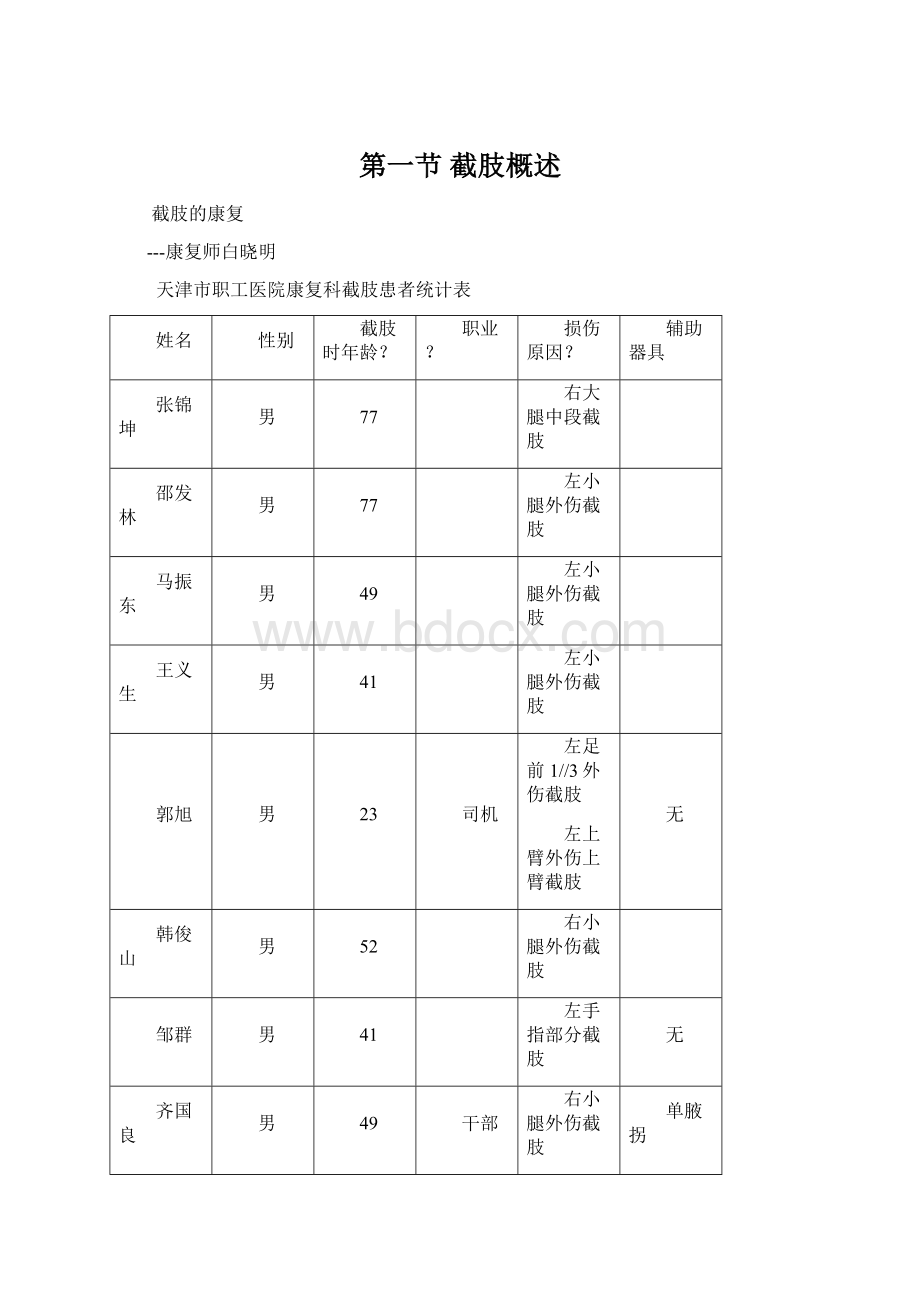 第一节 截肢概述Word文档下载推荐.docx