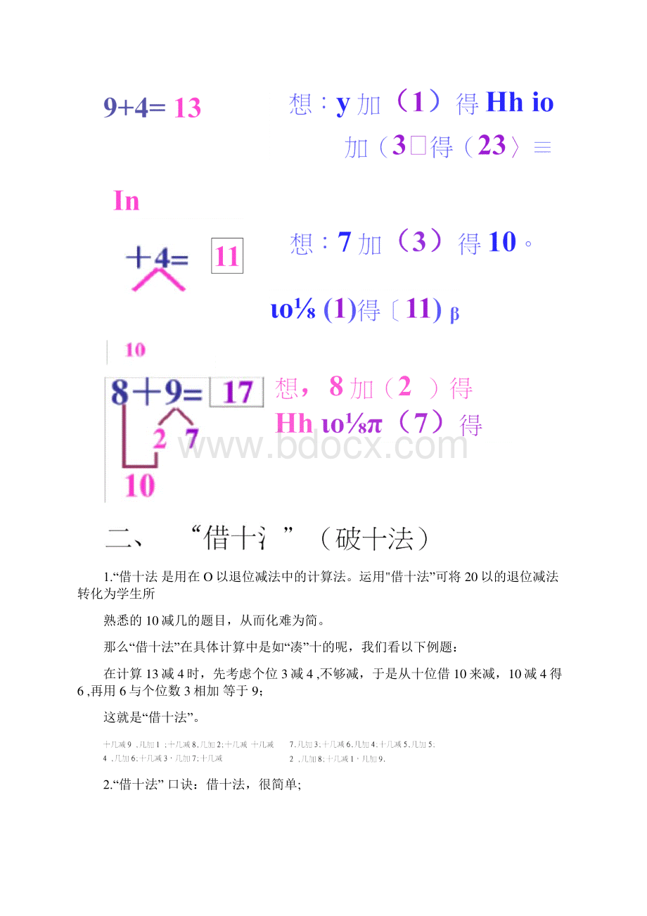 数学破十法借十法练习题docx.docx_第2页