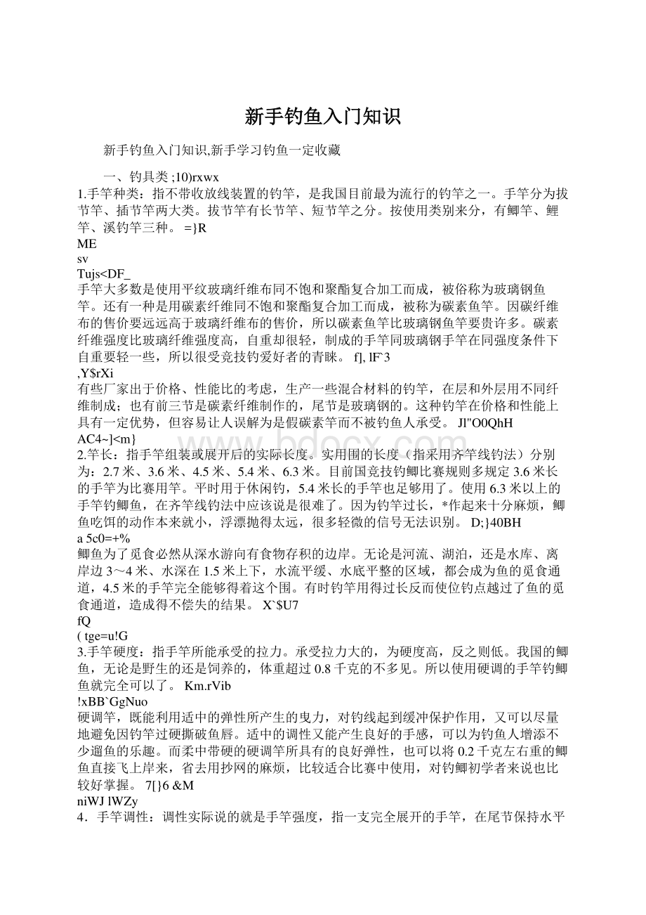 新手钓鱼入门知识文档格式.docx