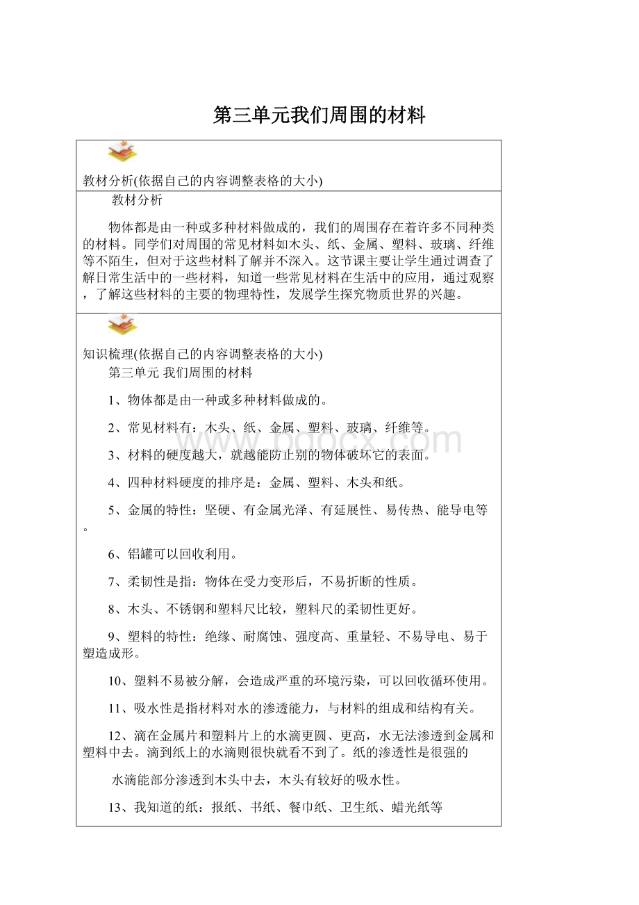 第三单元我们周围的材料.docx