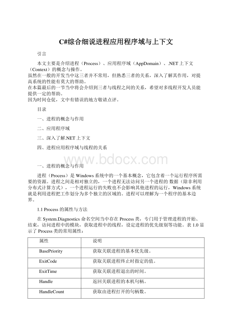 C#综合细说进程应用程序域与上下文.docx_第1页