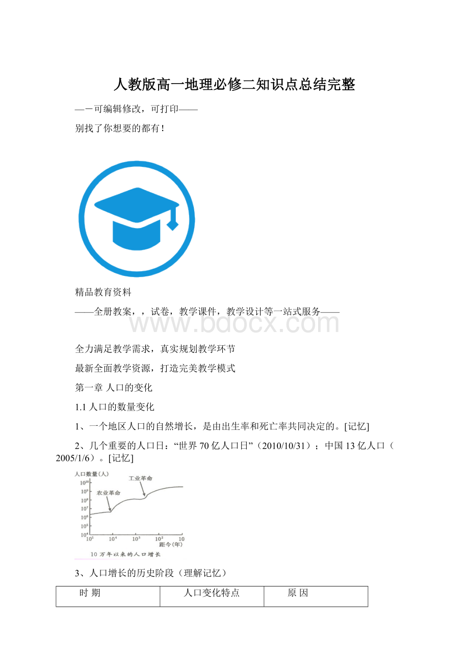 人教版高一地理必修二知识点总结完整.docx