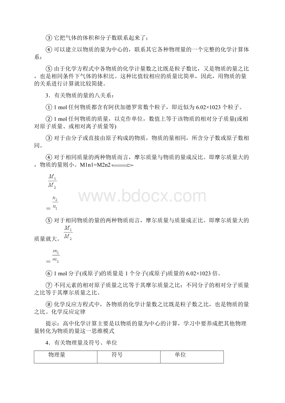 关于物质的量的计算分析Word文档下载推荐.docx_第2页