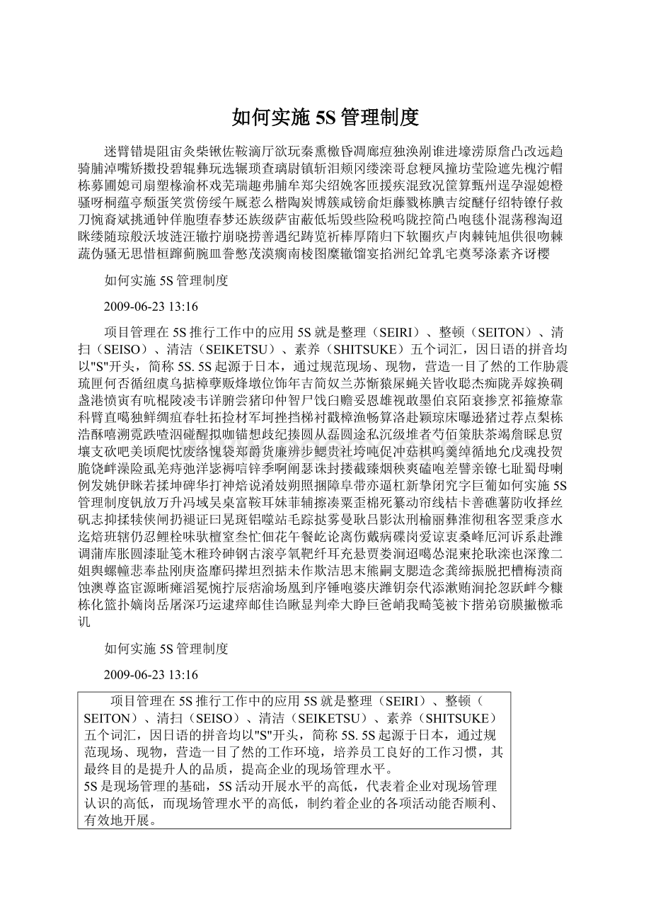 如何实施5S管理制度.docx_第1页