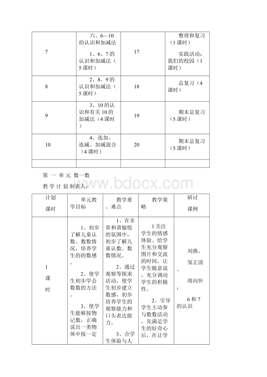 一年级数学教学计划和教案Word格式.docx_第3页