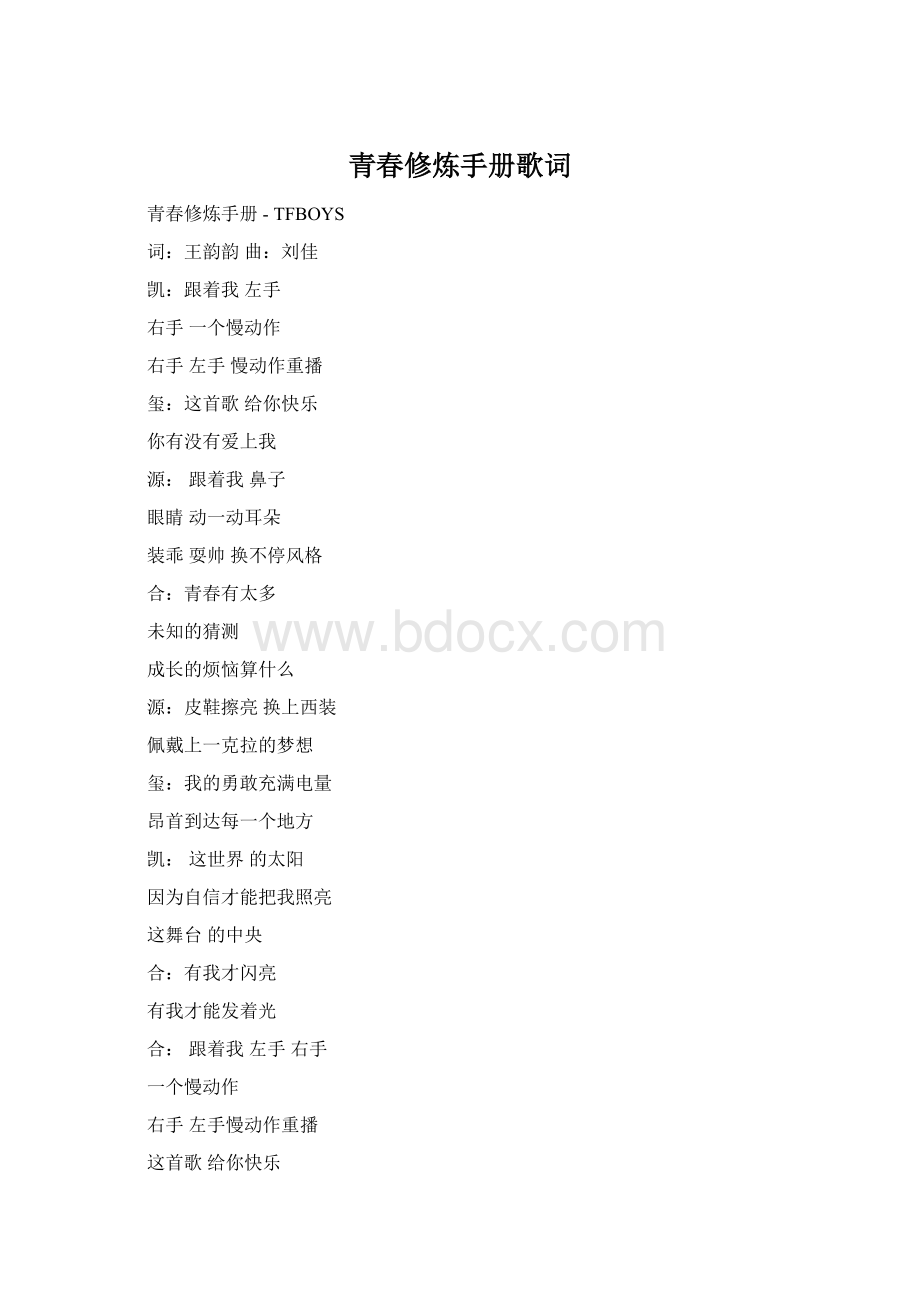 青春修炼手册歌词.docx