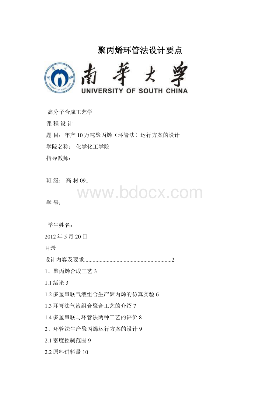 聚丙烯环管法设计要点Word文档格式.docx