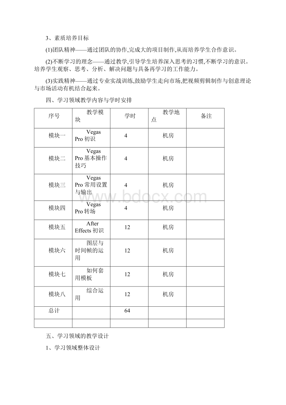 《视频剪辑》课程大纲教学设计.docx_第2页