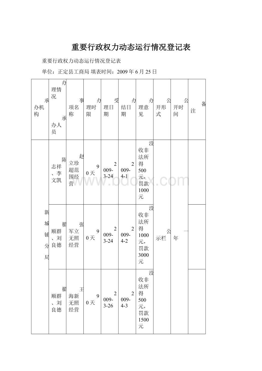 重要行政权力动态运行情况登记表.docx