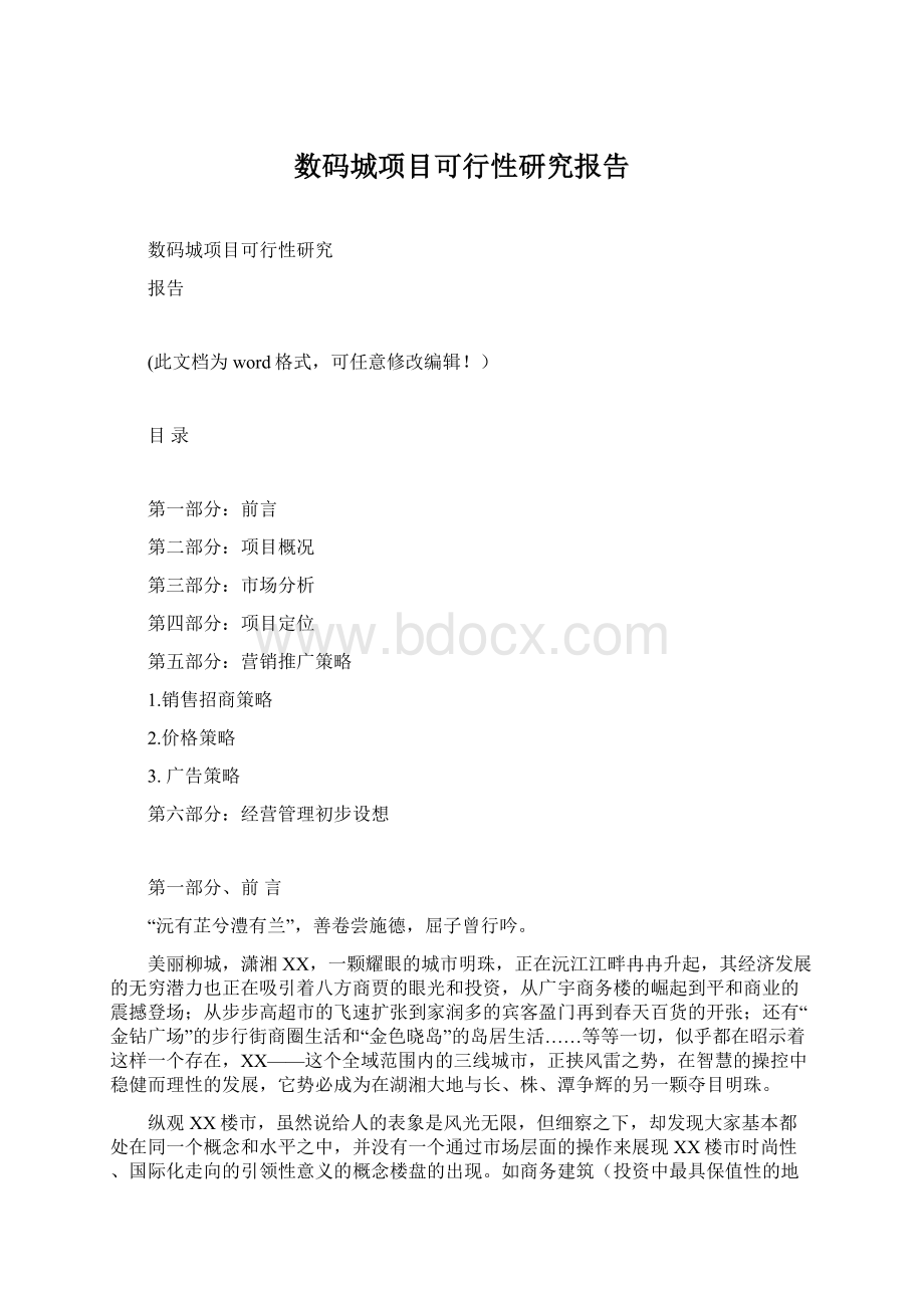 数码城项目可行性研究报告.docx_第1页