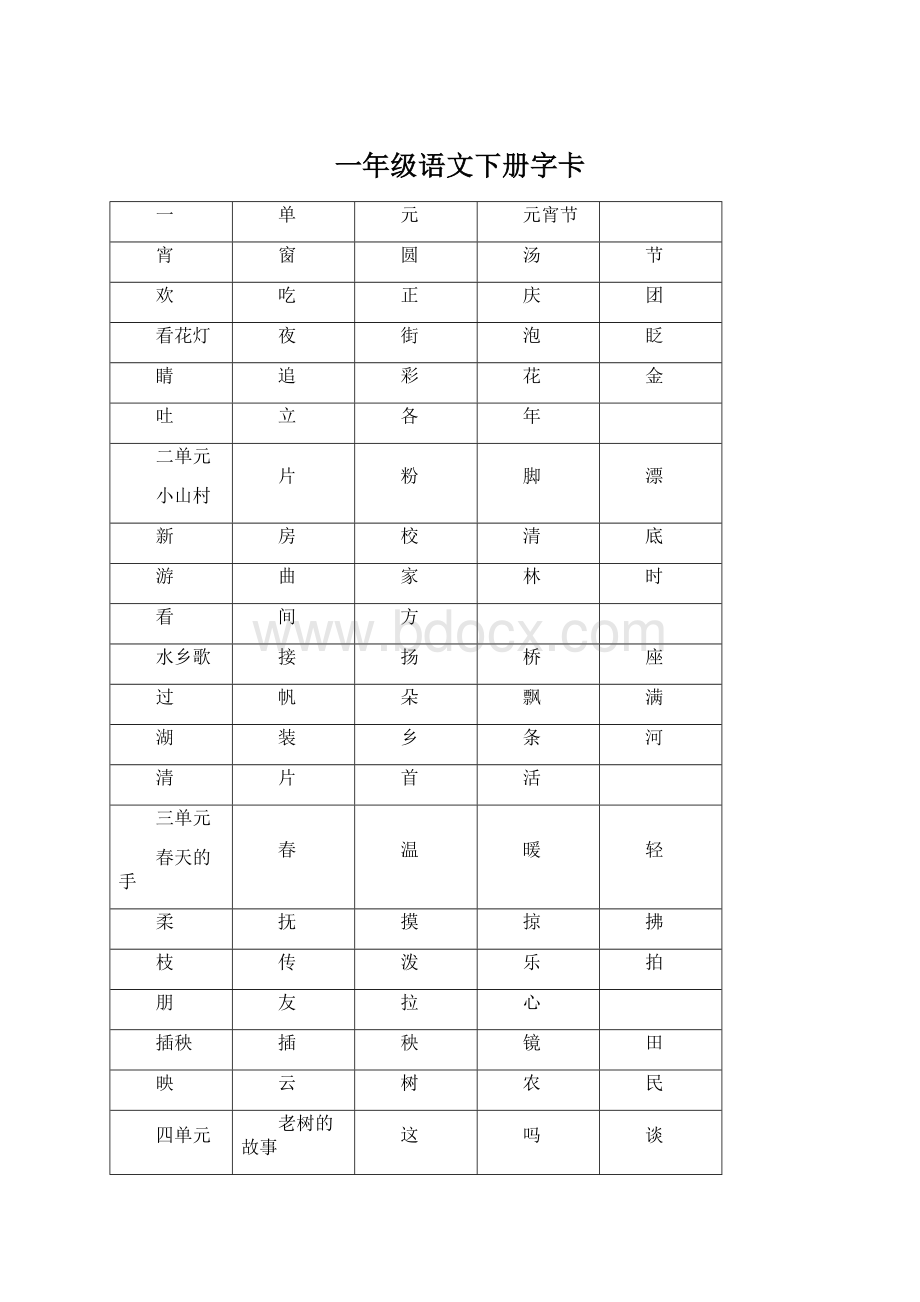 一年级语文下册字卡Word格式.docx_第1页