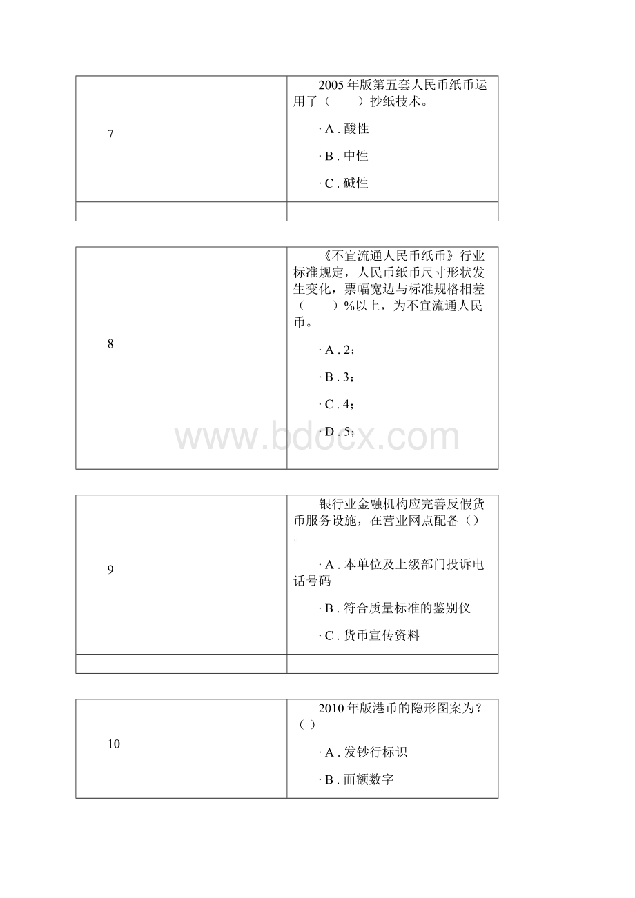 反假货币培训考试模拟试题及答案.docx_第3页