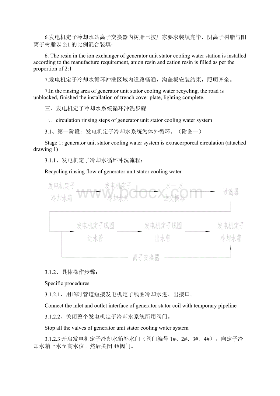 发电机定子冷却水系统冲洗作业指导书.docx_第3页