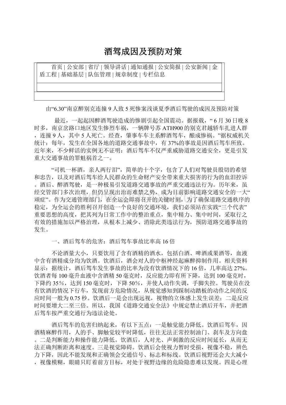 酒驾成因及预防对策.docx